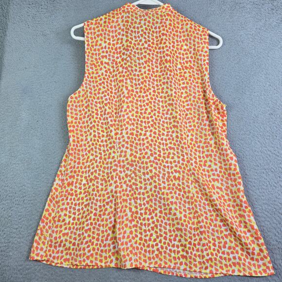 Ann Taylor Ruffle Sleeveless Top Women Med Orange Yellow Fall Autumn Candy Corn - Picture 8 of 8